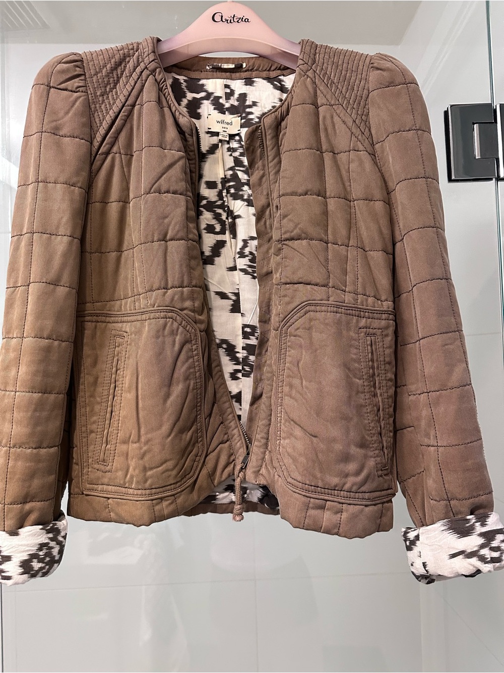 Aritzia Wilfred Brown Quilted Jacket